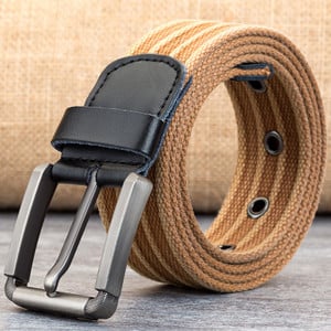 Pánsky textilný opasok s kovovou sponou