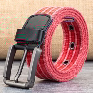 Pánsky textilný opasok s kovovou sponou