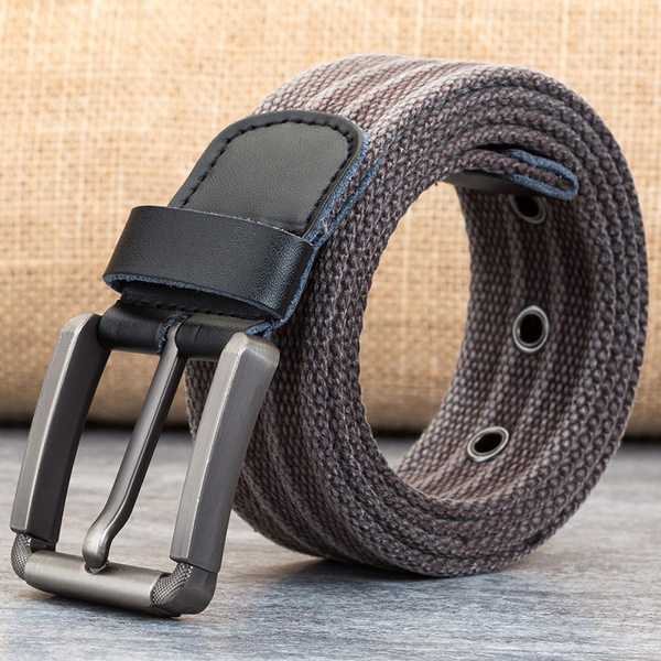 Pánsky textilný opasok s kovovou sponou
