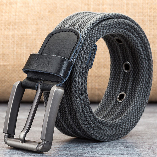 Pánsky textilný opasok s kovovou sponou