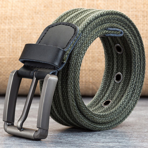 Pánsky textilný opasok s kovovou sponou