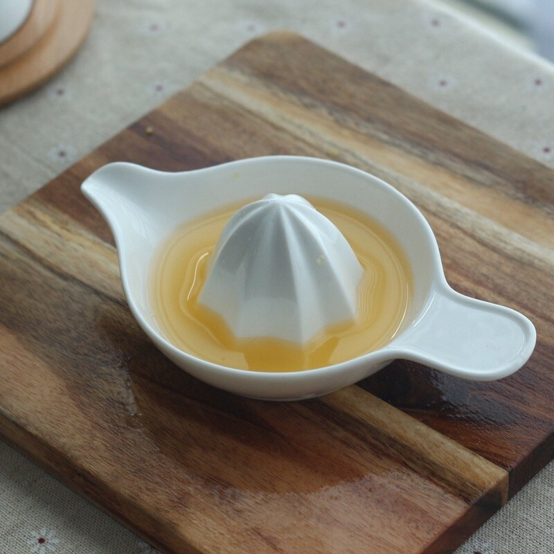 Keramický odšťavovač, prenosný lis, odšťavovač na citróny a pomaranče, biely odšťavovač na citrusové ovocie, kuchynský bar, kuchynský robot, gadget, kuchynské náradie