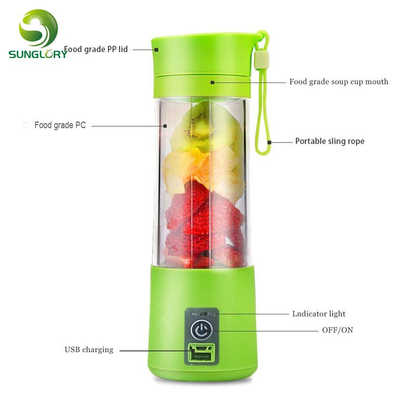 Prenosný USB elektrický odšťavovač na ovocie a citrusy, fľaša, ručný odšťavovač na mliečne kokteily, nabíjateľný mixér na džúsy, elektrický pohár na džús