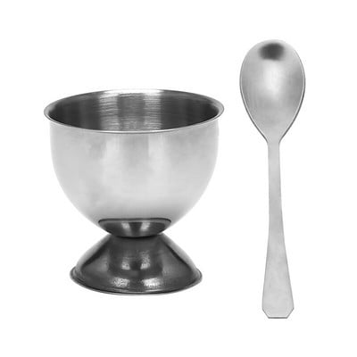 Sada nerezových pohárov na vajíčka natvrdo uvarené vajcia na mäkko so 6 držiakmi na poháre na vajíčka a 6 lyžičkami na vajíčka, vychutnajte si raňajky s pohármi na vajíčka.