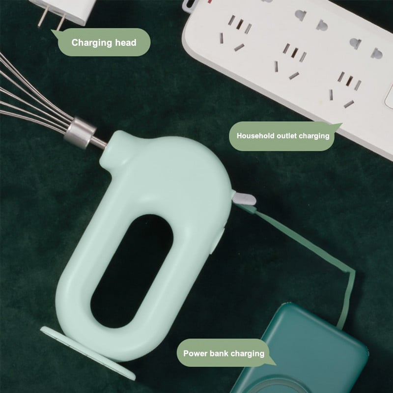 Belaidis rankinis įkrovimo plaktuvas kiaušinių plakikliui kepimo įrankiui Ekologiškas didelės spartos rankinis maišytuvas nešiojamiems virtuvės įrankiams