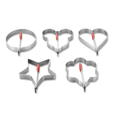 5 ks/sada formy na vajíčka z nehrdzavejúcej ocele na omeletu, forma na vyprážanie vajec, kvetinový tvar hviezdy, krúžok na palacinky na vyprážané vajíčka v kuchyni