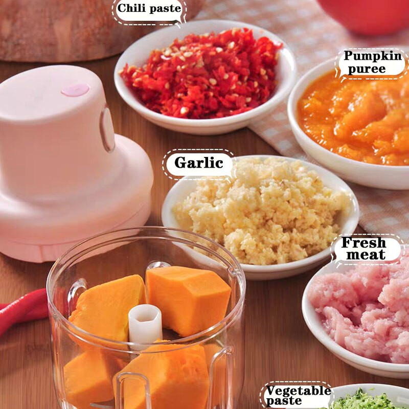 Mini USB elektrický cesnakový mačkadlo Bezdrôtový mlynček na cesnak Lis na mlynček na zeleninu, chilli a mäso, sekáčik na potraviny, kuchynské náradie