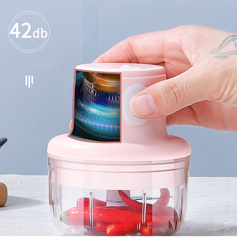 Mini USB elektrický cesnakový mačkadlo Bezdrôtový mlynček na cesnak Lis na mlynček na zeleninu, chilli a mäso, sekáčik na potraviny, kuchynské náradie