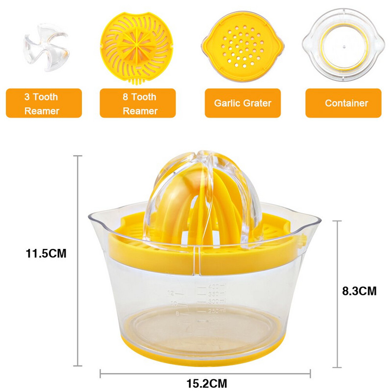 Többfunkciós Citrus citrom narancsfacsaró kézi citrusfacsaró dörzsölő csésze kézi facsaró reszelővel