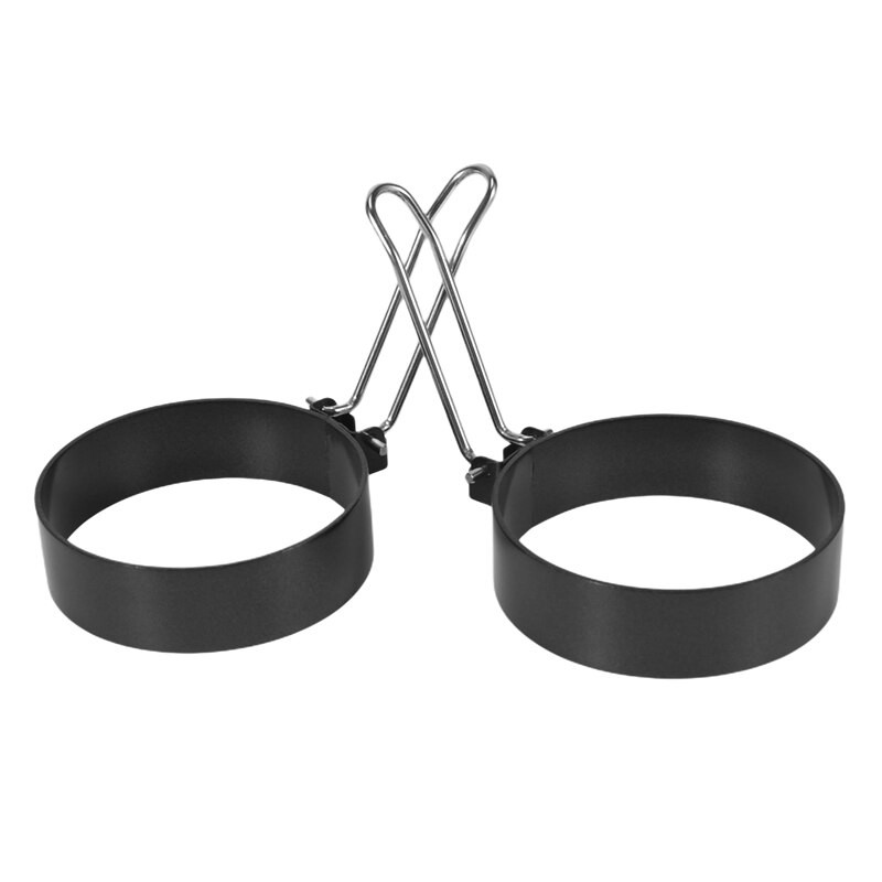 Sada 6 vaječných krúžkov, raňajková omeleta, okrúhly kruh v tvare srdca na panvici s nepriľnavým povrchom, omeleta s rukavicou a štetcom