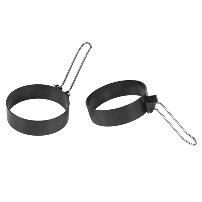 Sada 6 vaječných krúžkov, raňajková omeleta, okrúhly kruh v tvare srdca na panvici s nepriľnavým povrchom, omeleta s rukavicou a štetcom