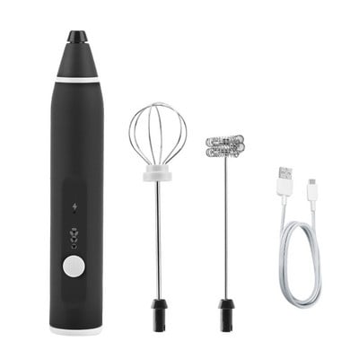 HOOMIN Elektrický mixér na kávu, napenovač mliečnej kávy, nabíjateľný ručný šľahač na vajcia, kuchynský napenovač mlieka