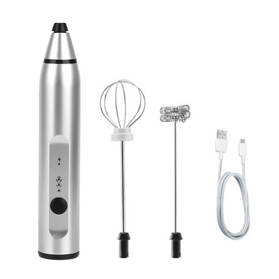 HOOMIN Elektrický mixér na kávu, napenovač mliečnej kávy, nabíjateľný ručný šľahač na vajcia, kuchynský napenovač mlieka