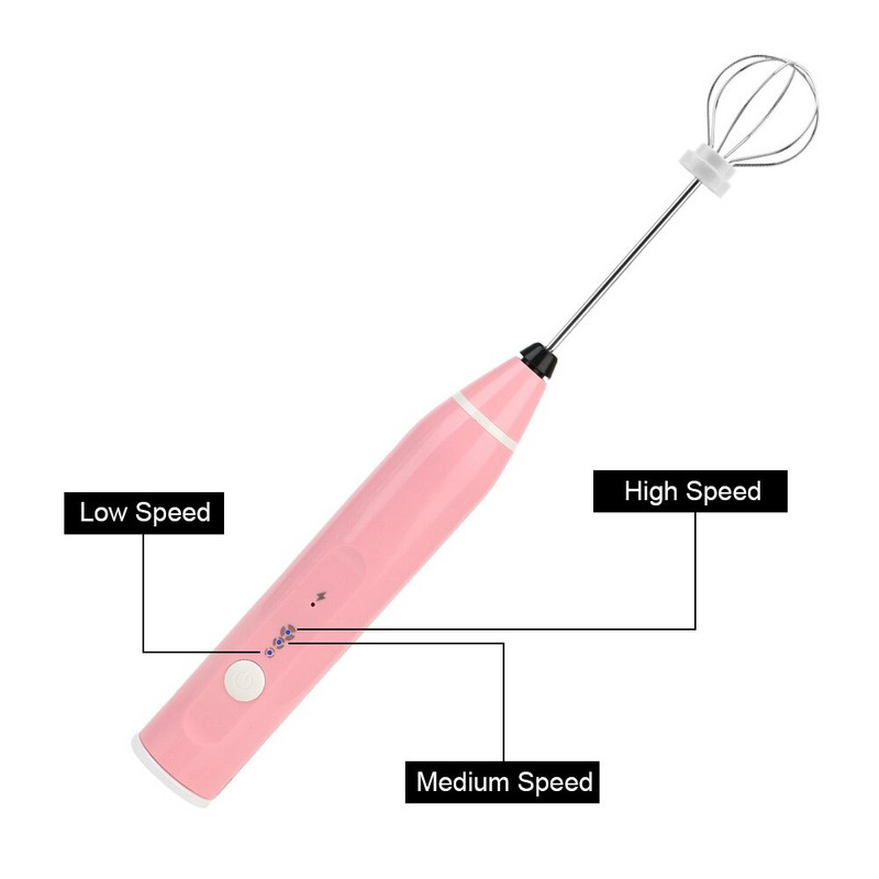 HOOMIN Elektrický mixér na kávu, napenovač mliečnej kávy, nabíjateľný ručný šľahač na vajcia, kuchynský napenovač mlieka