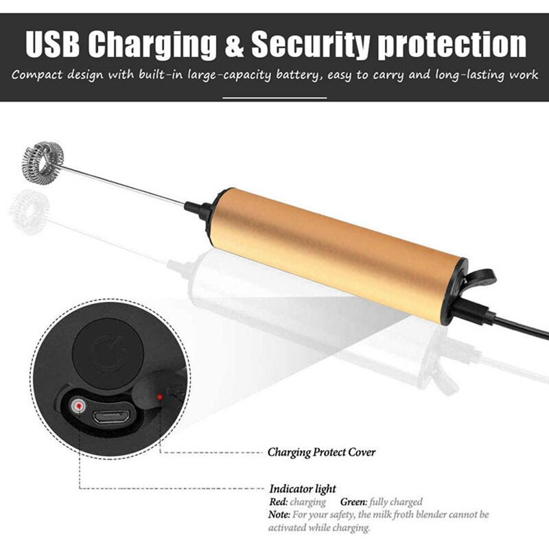 Kézi elektromos tejhabosító tojáshabverő USB újratölthető kávémixer háztartási turmix keverő habosító