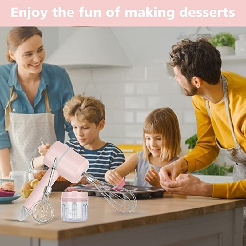 Naujas belaidis rankinis elektrinis belaidis rankinis plaktuvas 3 greičių nešiojamasis kiaušinių plaktuvas Grietinėlės maisto plakiklis USB įkraunamas kiaušinių plaktuvas