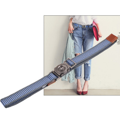 Μοντέρνα ανδρική υφασμάτινη ζώνη με μεταλλικό κούμπωμα και διακόσμηση με αστέρι