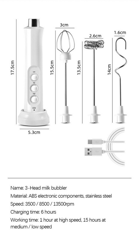 Ručný mini mixér na cappuccino, šľahačka, nástroje na vajcia, kuchynské spotrebiče, batériové napeňovače mlieka, nabíjačka cez USB
