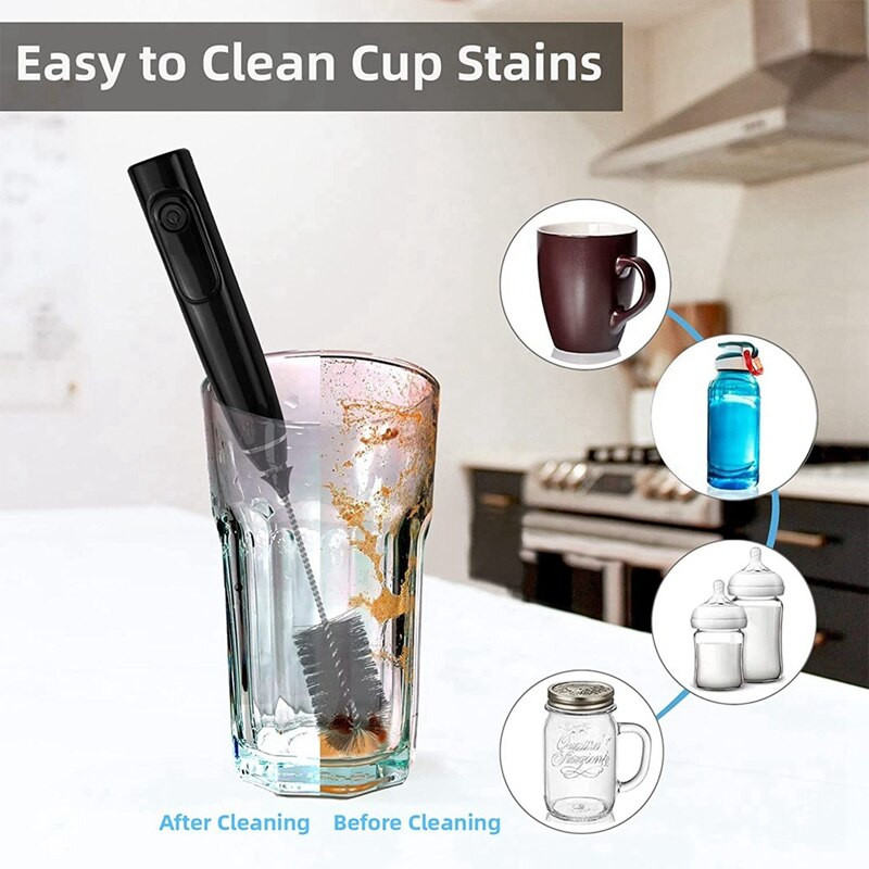 Nabíjateľný napeňovač mlieka, metlička - multifunkčný, nerezový, 3-rýchlostný, nastaviteľný, elektrický, ručný