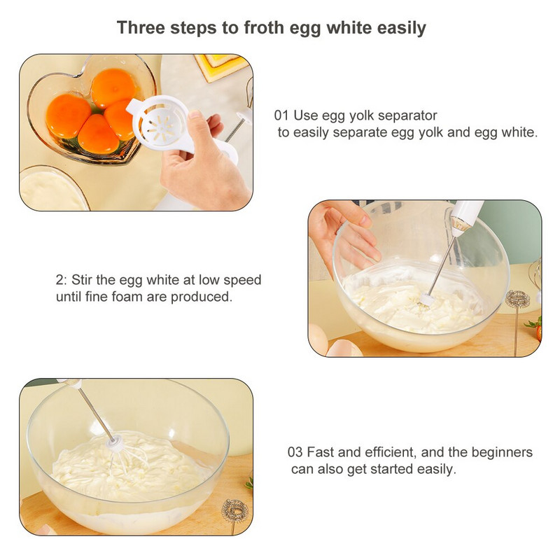 Elektrický napeňovač mlieka, penový šľahač na vajcia, metlička na vajcia, mixér, napeňovacia tyčinka na kávu, USB, prenosný ručný napeňovač, vysoká rýchlosť vajíčok