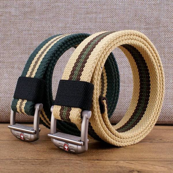 Cureaua barbateasca textila cu catarama metalica in multe culori