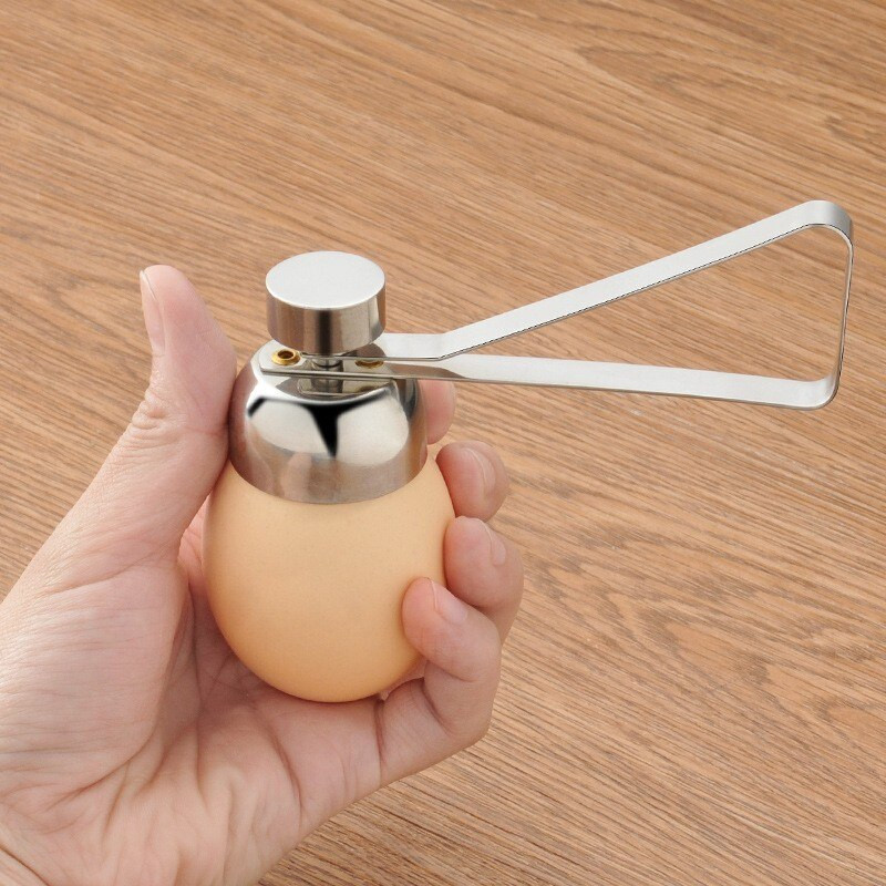 Nožnice z nehrdzavejúcej ocele na vajíčka, krájač na vrchnáky vajec, otvárač škrupín z nehrdzavejúcej ocele, otvorené varené surové vajcia, kreatívne kuchynské náradie.