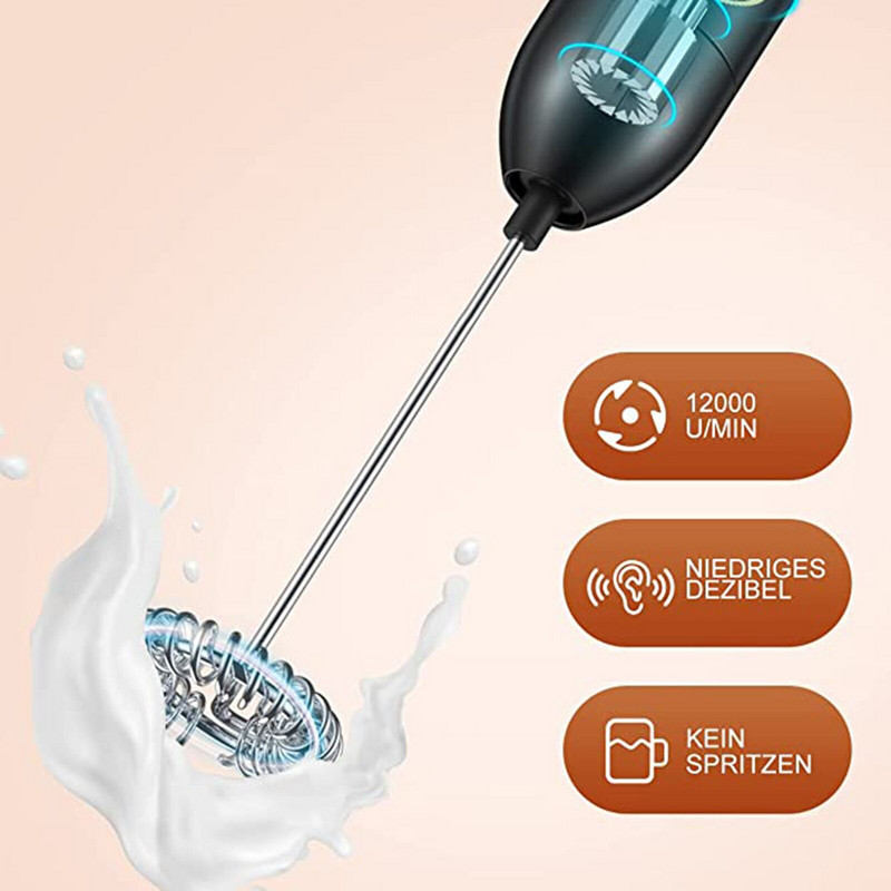 Nový elektrický napeňovač mlieka, napeňovač kávy, penič, metlička, mixér, miešadlo, šľahač na vajcia, kuchynský ručný nástroj na miešanie mlieka a kávy, vajec