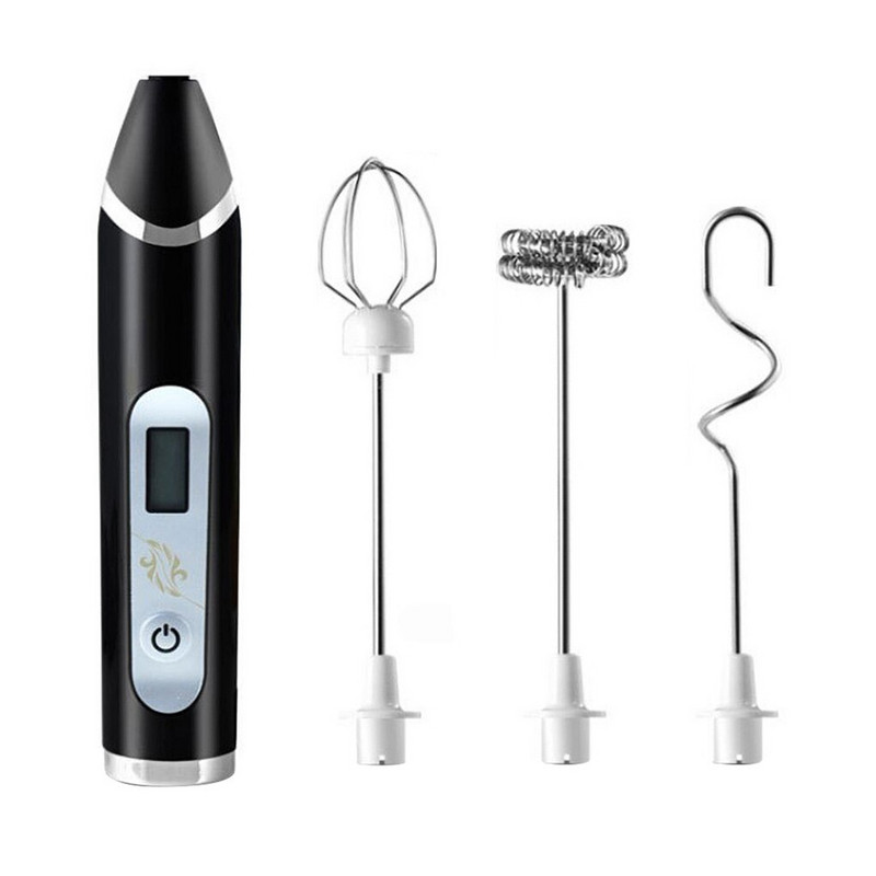 Ručný elektrický mixér na vajcia, nabíjateľný USB, napeňovač mlieka, LED, nastaviteľný, domáci šľahač na kávu, kuchynský nástroj