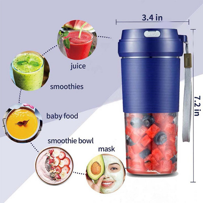 Forró 300 ml-es hordozható turmixgép csésze elektromos gyümölcsprés gép mini mixer vízálló turmix konyhai robotgép USB személyi lé turmixgép