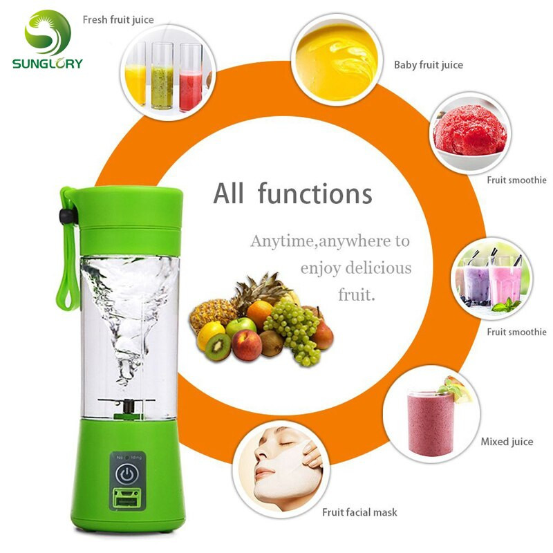 Prenosný USB elektrický odšťavovač na ovocie a citrusy, fľaša, ručný odšťavovač na mliečne kokteily, nabíjateľný mixér na džúsy, elektrický pohár na džús