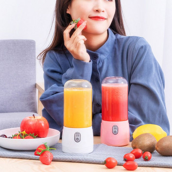 Първокласна нова USB акумулаторна преносима чаша за мини сокоизстисквачка Личен блендер за пътуване 300 мл машина за смесване на плодове Уреди за приготвяне на сок