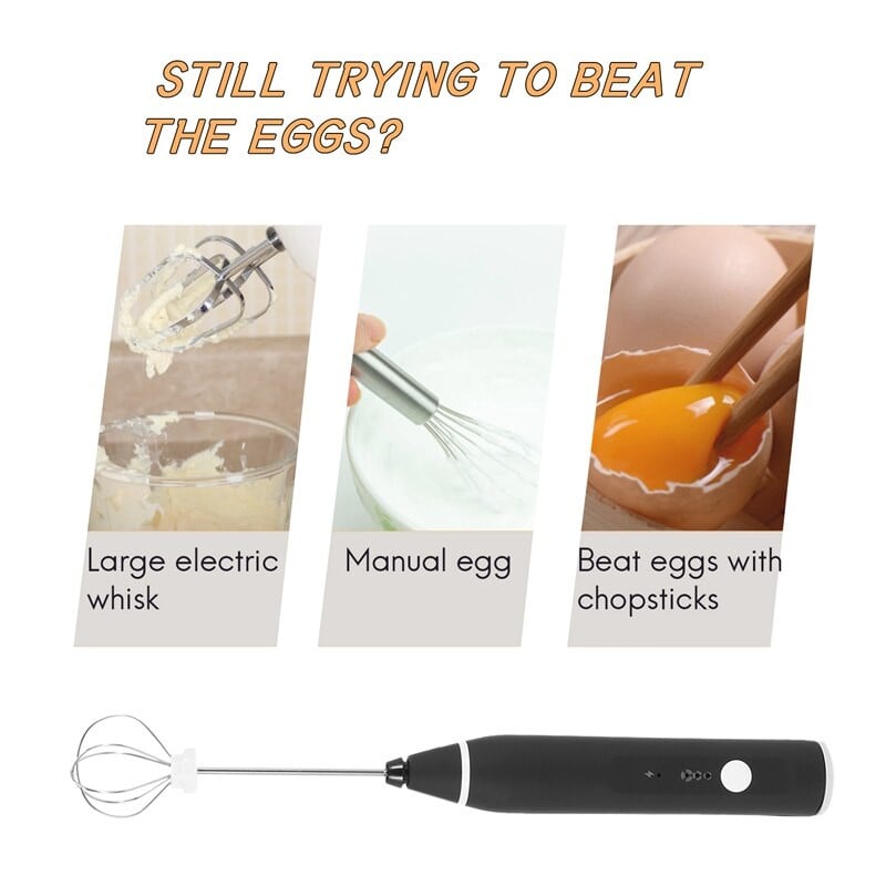 Nešiojamas USB įkroviklis Elektrinis pieno putų plakiklis Kiaušinių plakimo šluotelinis gėrimų maišytuvas kavai, pienui, kapučino kavai, kiaušinių plakimui