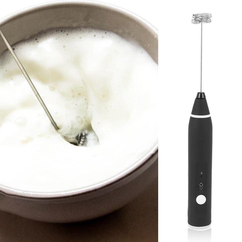Nešiojamas USB įkroviklis Elektrinis pieno putų plakiklis Kiaušinių plakimo šluotelinis gėrimų maišytuvas kavai, pienui, kapučino kavai, kiaušinių plakimui
