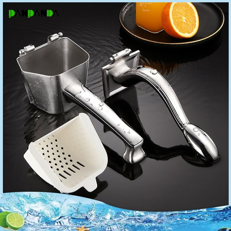 PANPANDA Kuchynský manuálny odšťavovač z nehrdzavejúcej ocele 304, prenosný pomarančový džús, citrónový džús, tlakový odšťavovač trosky