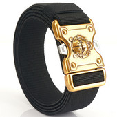 Curea textila cu catarama metalica cu decor si functie de prindere usoara