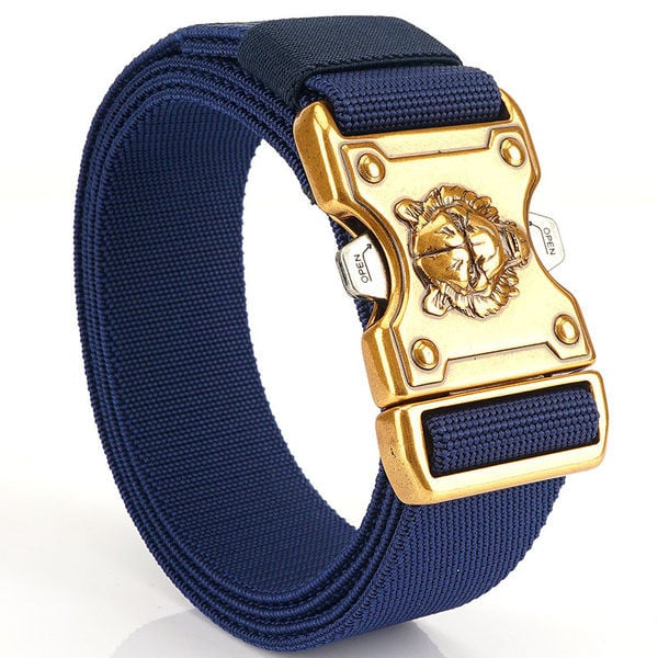 Curea textila cu catarama metalica cu decor si functie de prindere usoara