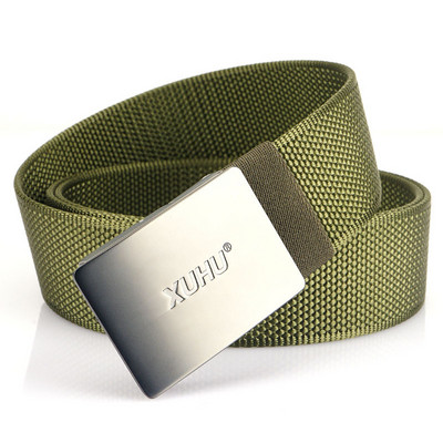 Štýlový pánsky opasok s nápisom a kovovou sponou