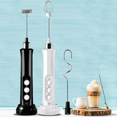 Viboelos elektrický napeňovač mlieka, 3 v 1 nabíjateľný, prenosný, ručný, vysokorýchlostný, mixér na nápoje, napenovacia tyčinka na kávu