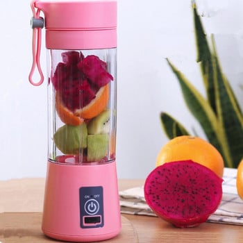 Επαναφορτιζόμενο Personal Juice Blender Fruit Shakes Electric 6 Blades Portable Blender Juicer Cup with USB Charger Charger 380ml