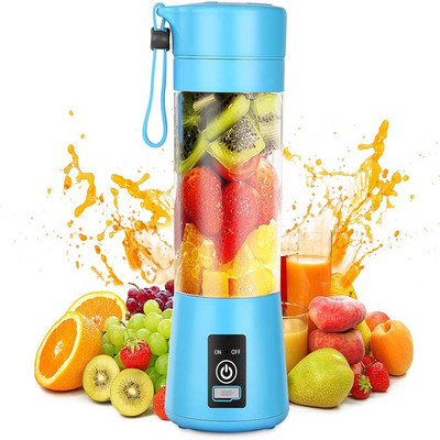 Nešiojamas maišytuvas asmeninis trintuvas su USB įkraunamu 4 peiliukų mini vaisių sulčių maišytuvu kokteilis Take Juice Cup Healthy Fitness