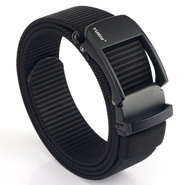 Pánsky jednofarebný plátenný opasok s prackou