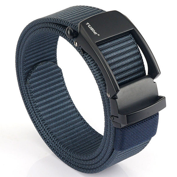 Pánsky jednofarebný plátenný opasok s prackou