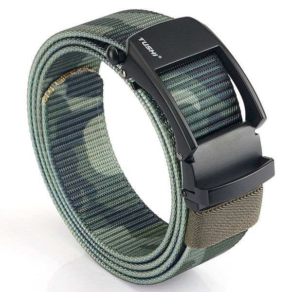 Pánsky jednofarebný plátenný opasok s prackou