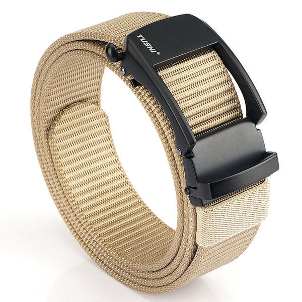 Pánsky jednofarebný plátenný opasok s prackou