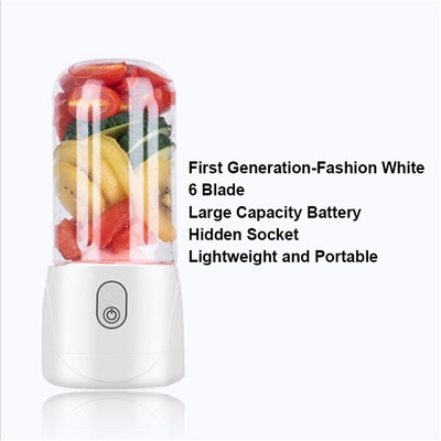 400ml prenosný mixér USB elektrický odšťavovač ovocia ručný smoothie mixér miešanie dobíjateľný mini pohár na džús