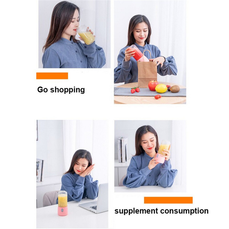 400ml prenosný mixér USB elektrický odšťavovač ovocia ručný smoothie mixér miešanie dobíjateľný mini pohár na džús