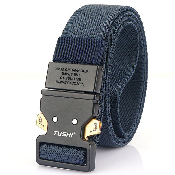 Pánsky opasok nového modelu s nápisom a kovovou sponou