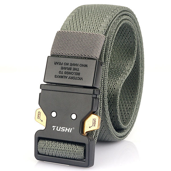 Pánsky opasok nového modelu s nápisom a kovovou sponou