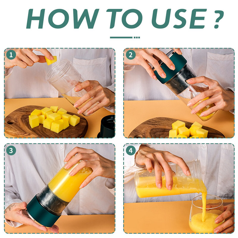 Mini prenosný odšťavovač, odšťavovač pomarančov, USB elektrický mixér, mixér na ovocné smoothie pre stroj, osobný kuchynský robot