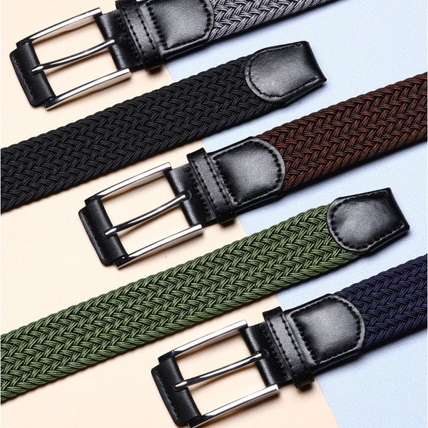 Pánsky textilný opasok s efektom pletenia